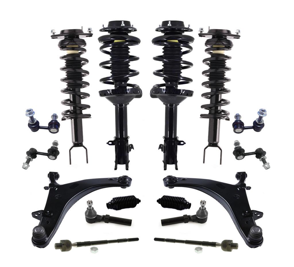 Resortes helicoidales, brazos de control, varillas en J, enlaces para Subaru Tribeca 06-14, 16 piezas