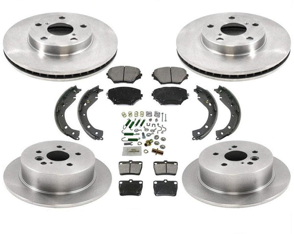 Front & Rear Disc Brake Rotors & New Brakes Pads 8pc for Toyota Rav 4 LE 04-05