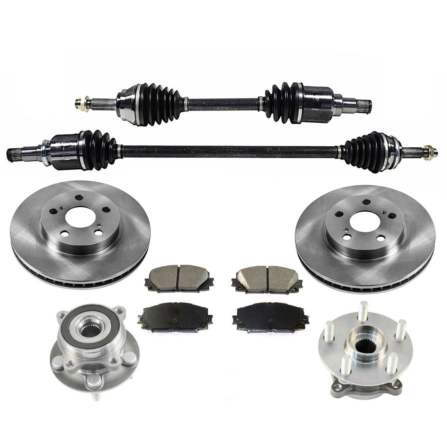 Pastillas de freno para ejes delanteros, rotores, bujes de rueda, para Toyota Prius 1.8L Base 2010-2015