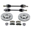 Front Axles Rotors Bearings Pads for Acura TL 3.5L 2009-2012 All Wheel Drive