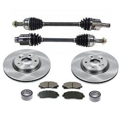 Front Axles Rotors Bearings Pads for Acura TL 3.5L 2009-2012 All Wheel Drive