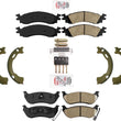 Fits For 07-10 Sport Trac Front & Rr Ceramic Brake Pads Parking Brake Shoes 4Pc