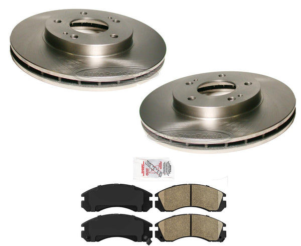 Fits 1991-1999 Mitsubishi 3000GT Stealth Front Brake Rotors & Ceramic Brake Pads