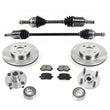 Front Axles Rotors Wheel Hub Bearings & Brake Pads Toyota Corolla 1998-2002