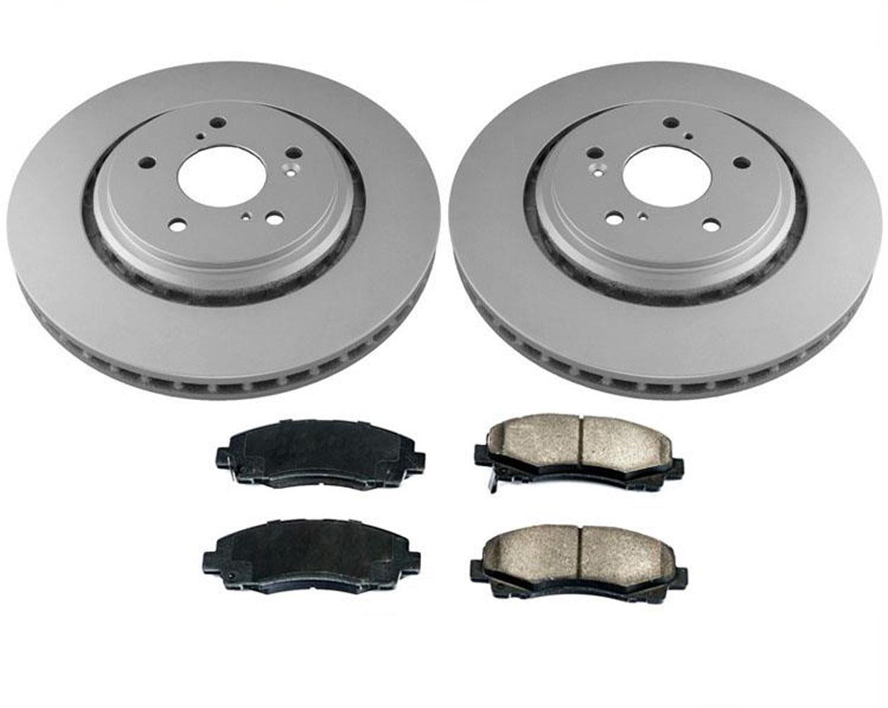 Rotores de freno de disco delantero y pastillas de freno de cerámica para Acura TLX 15-19, kit de 3 piezas