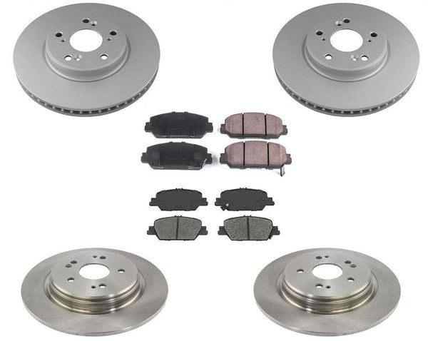 Front and Rear Brake Rotors and Ceramic Brake Pads for Honda CR-V 17-19 6PC KIT