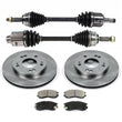 Front Axles Rotors Brake Pads for Eagle Talon for Mitsubishi Eclipse 1990-1994