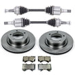 Front CV Shaft Axles Brake Rotors Brake Pads For Toyota Tundra 2007-2020