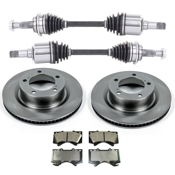 Front CV Shaft Axles Brake Rotors Brake Pads For Toyota Tundra 2007-2020