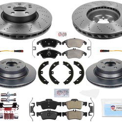 Pastillas de rotores de disco de freno de carbono para Mercedes E350 4 puertas 10-16 sin paquete deportivo