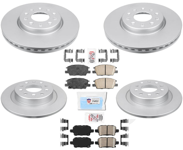 Coated Disc Brake Rotors Brake Pads for 16-21 GM Malibu With Electric Parking Bk