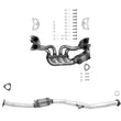 Front and Rear Lower Catalytic Converter for 2011-2016 Subaru Forester 2.5L