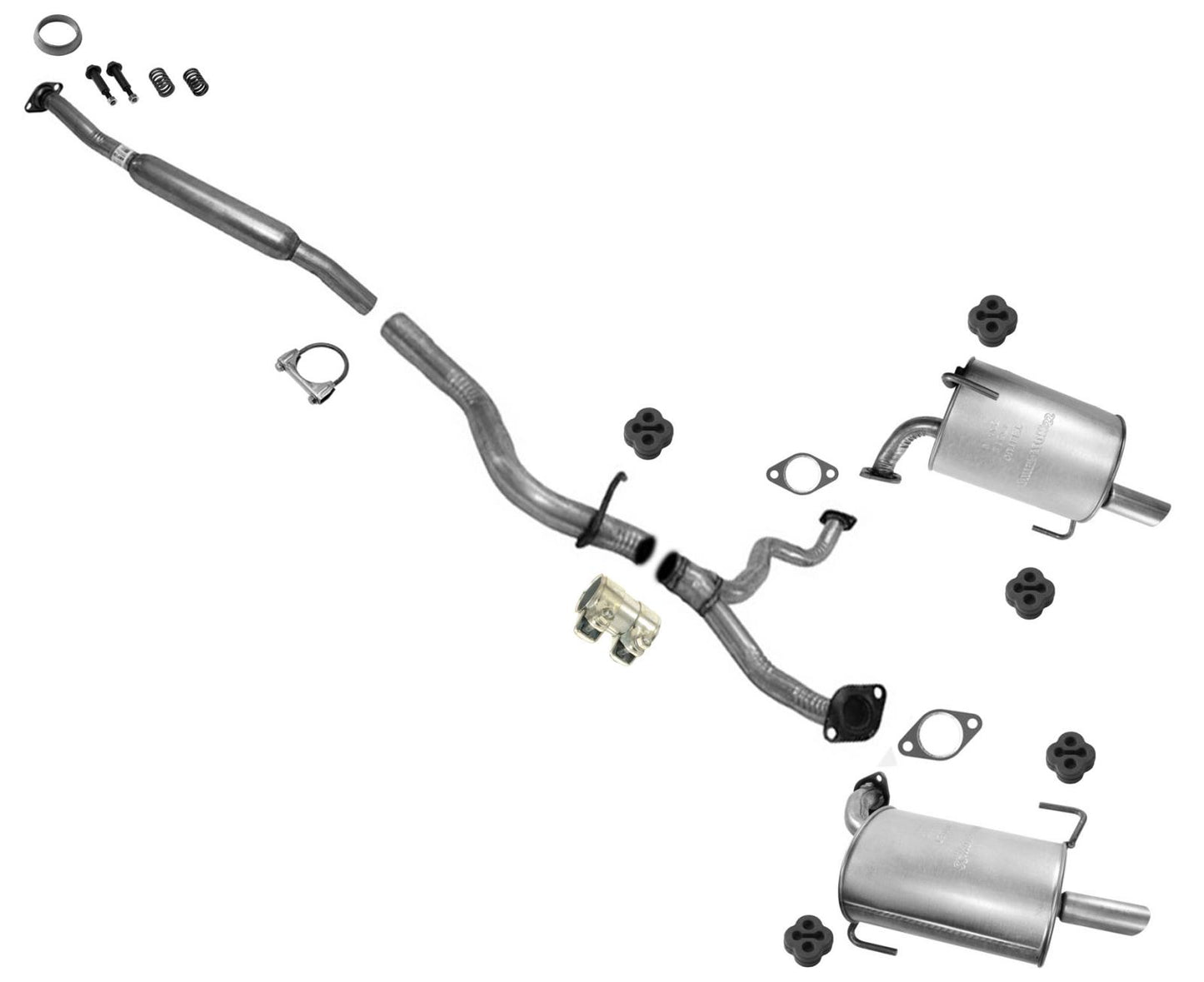 Exhaust System Resonator Pipe Dual Muffler for 2006-2009 Legacy 2.5L Natural Asp