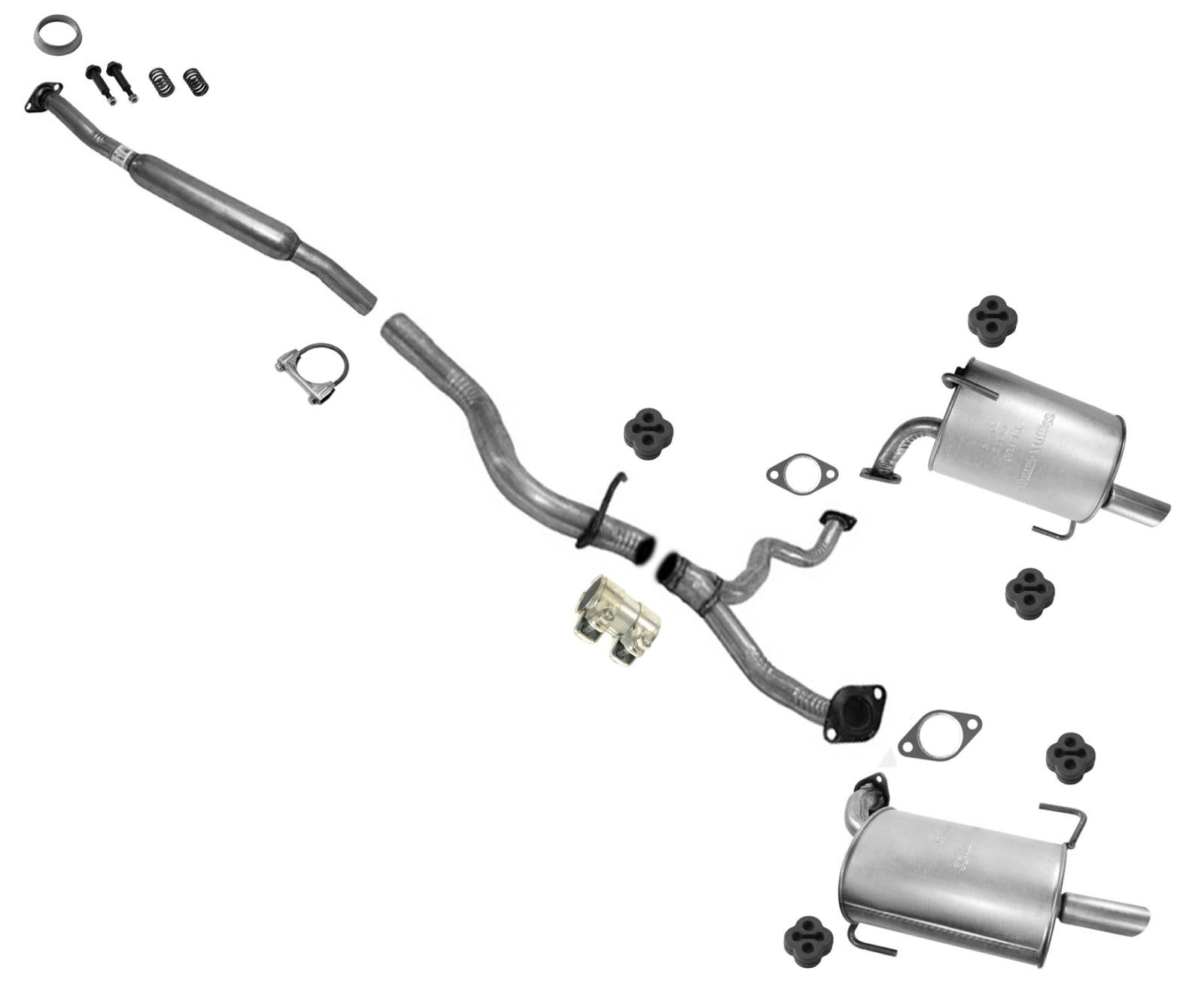 Exhaust System Resonator Pipe Dual Muffler for 2006-2009 Legacy 2.5L Natural Asp