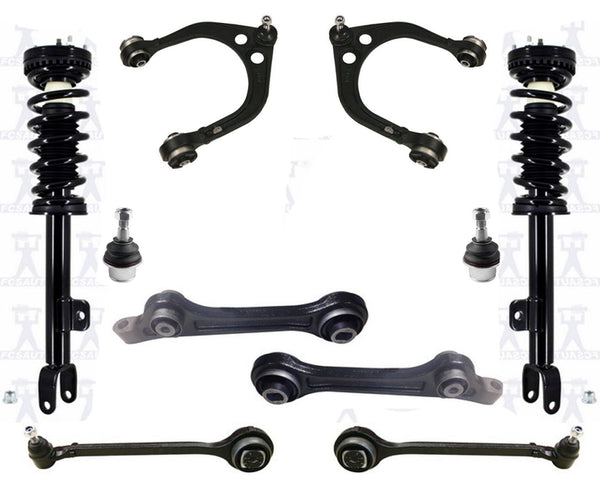 Conjunto de puntales de resorte helicoidal F para Dodge Charger Pursuit de tracción trasera 11-18, 10 piezas