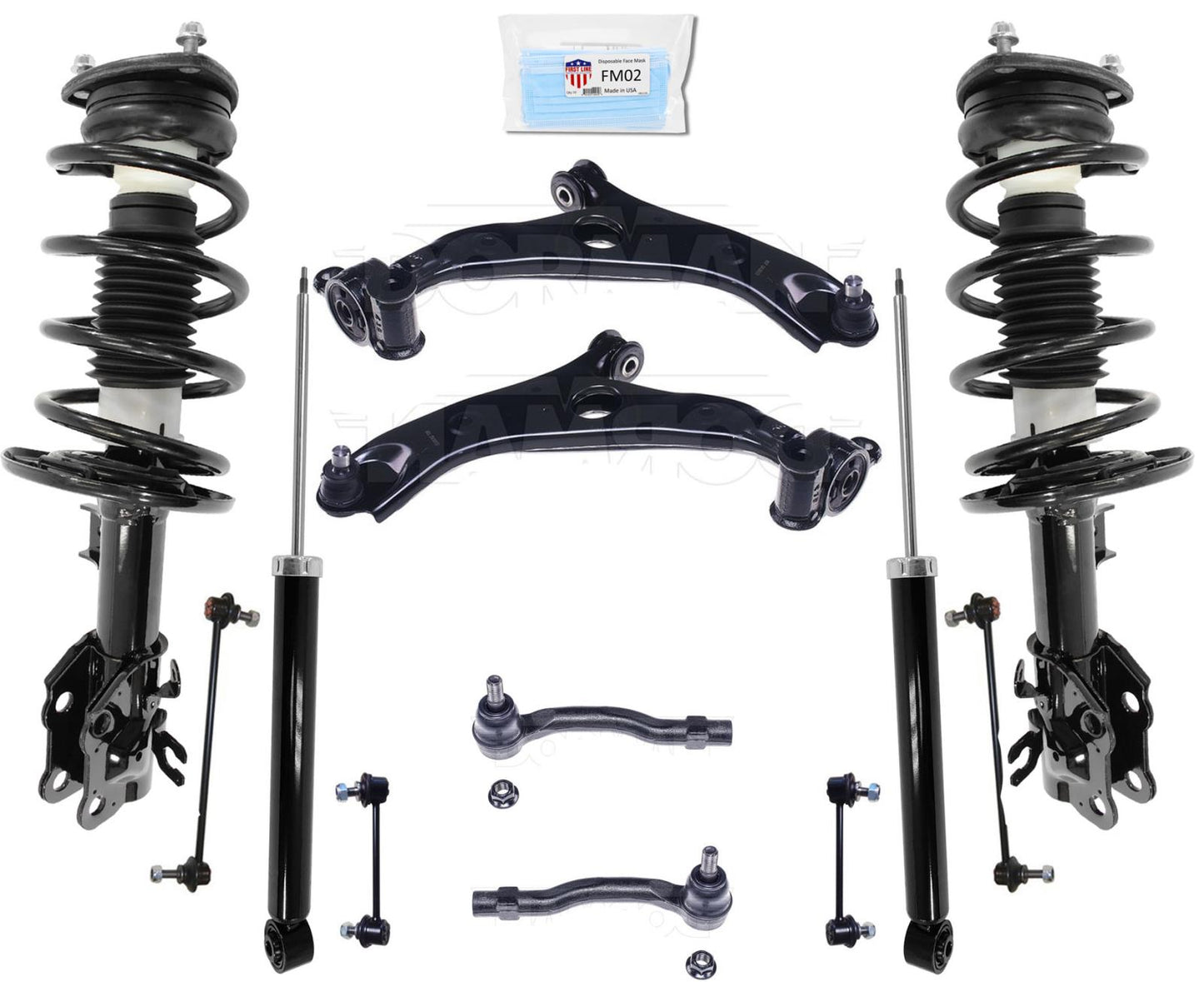 Front Struts Rear Shocks Controls Arms Tie Rods Links Fits 2014-2017 Mazda 6