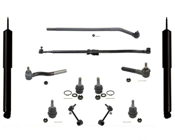 For Jeep Wrangler 2007-2017 Front Shocks Upper & Lower Ball Joints Tie Rods Arms
