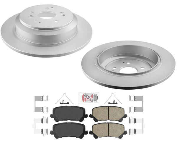 Rotores de freno de disco trasero y pastillas de freno de cerámica para Acura MDX 2014-2017