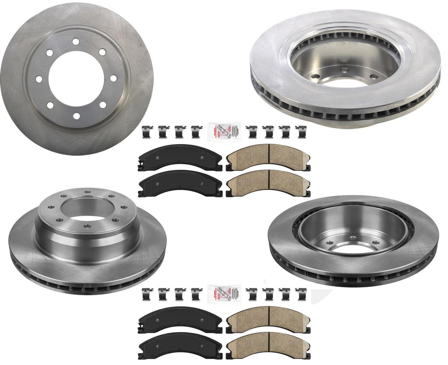 Frt & Rr Brake Rotors and Pads Fits 12-2021 Nissan NV1500 NV2500 NV3500 6pc Kit