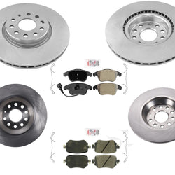 Front & Rear Brake Rotors Brake Pads for 2016-2018 Audi Q3 Q3 Quattro 6pc Kit