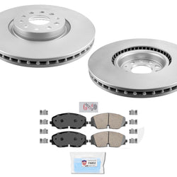 Front Coated Disc Brake Brake Rotors Brake Pads for 2018-2024 Volkswagen Atlas
