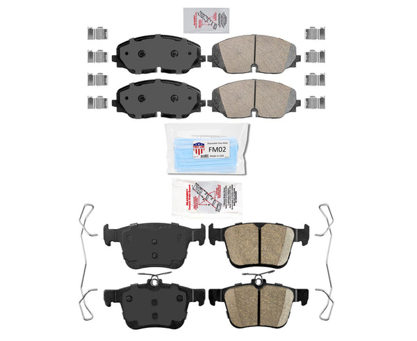 Front & Rear Ameri Brake Ceramic Brake Pads For 2018 19 20 2021 Volkswagen Atlas