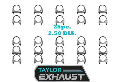 2.5" U-Bolt Exhaust Clamp Heavy Duty BOX of 25 Saddle Style 35414