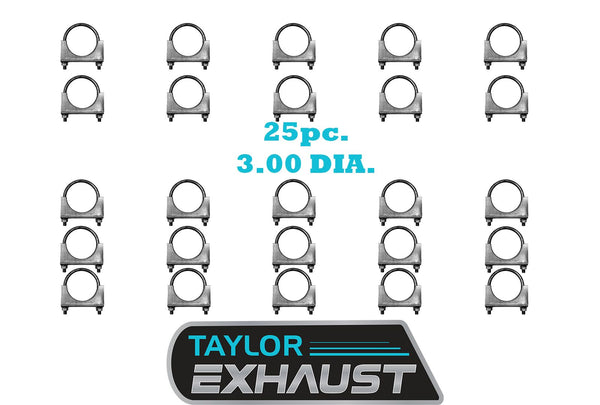 3" U-Bolt Exhaust Clamp Heavy Duty BOX of 25 Saddle Style 35794 m300 33300