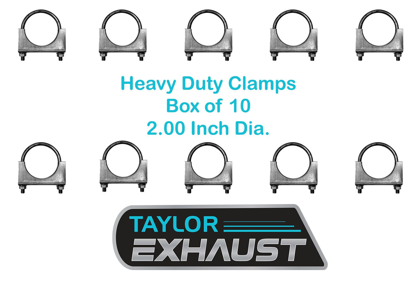 2" U-Bolt Exhaust Clamp Heavy Duty BOX of 10 Saddle Style m200 35408 33200