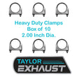 2" U-Bolt Exhaust Clamp Heavy Duty BOX of 10 Saddle Style m200 35408 33200