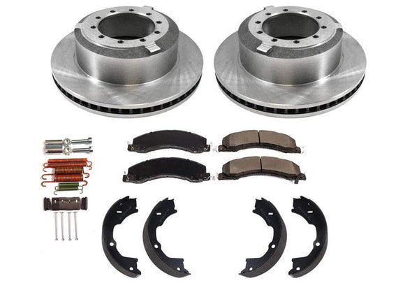 Rotores de freno de disco trasero y pastillas de freno de cerámica para Ram 4500 5500, kit de 5 piezas 08-18
