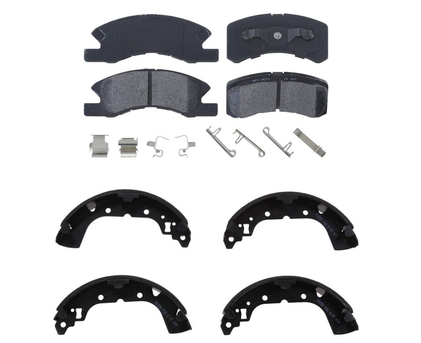 Pastillas de freno de cerámica delanteras y zapatas de freno traseras para Mitsubishi Mirage 2017-2021