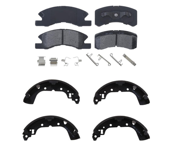 Front Ceramic Brake Pads & Rear Brake Shoes Fits 2017-2024 Mitsubishi Mirage