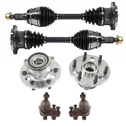 Front Axles Wheel Hubs Ball Joints For GMC 4 Wheel Drive K1500 6 Stud 1988-1994