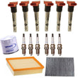 Ignition Coils Spark Plugs Air Cabin & Oil Filters for Audi A6 3.0L 2002-2004