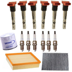 Ignition Coils Spark Plugs Air Cabin & Oil Filters for Audi A6 3.0L 2002-2004