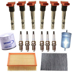 Ignition Coils Spark Plugs Air Oil Gas & Cabin Filters for Audi 3.0L A4 02-06