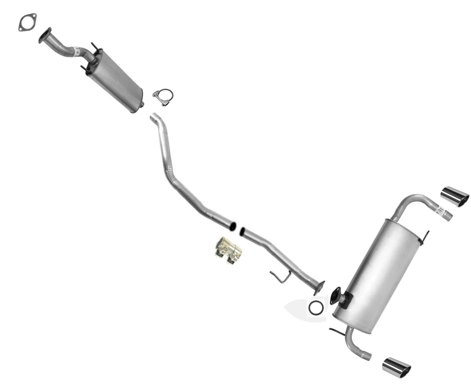 Middle Muffler with Extension Pipe & Rear Muffler for Nissan Murano 2009-2014