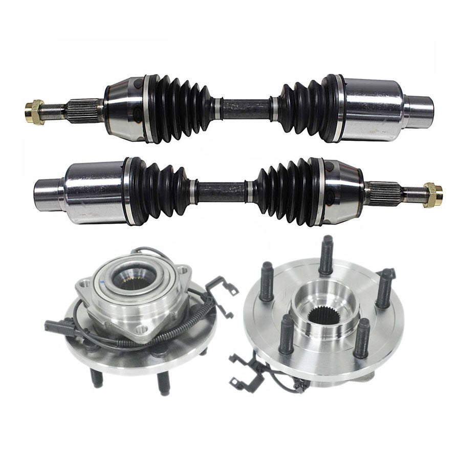 Front Axles Wheel Hub Bearings for Dodge 05-10 Dakota 4x4 with 4 Wheel ABS ONLY