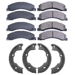 Juego de pastillas de freno metálicas y zapatas de freno de estacionamiento para Ram 4500 5500 08-15, kit de 3 piezas