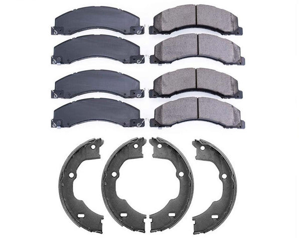 Juego de pastillas de freno metálicas y zapatas de freno de estacionamiento para Ram 4500 5500 08-15, kit de 3 piezas