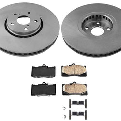 Rotores de freno de disco delantero y pastillas de freno de cerámica para Lexus GS430 06-07, kit de 3 piezas