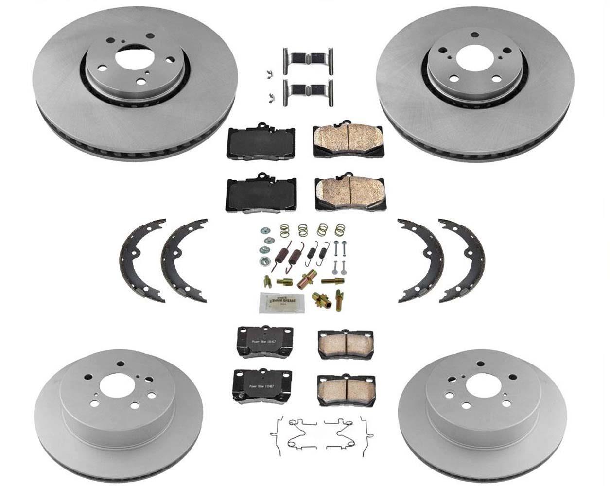 Rotores de freno Pastillas de freno Zapatas de freno Kit de resorte para Lexus GS460 06-07 Kit de 8 piezas