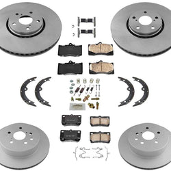 Rotores de freno Pastillas de freno Zapatas de freno Kit de resorte para Lexus GS460 06-07 Kit de 8 piezas