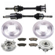 Front Axles Rotors Wheel Hub Bearing & Brake Pads for Chevrolet Tracker 01-04