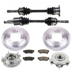 Front Axles Rotors Wheel Hub Bearing & Brake Pads for Chevrolet Tracker 01-04