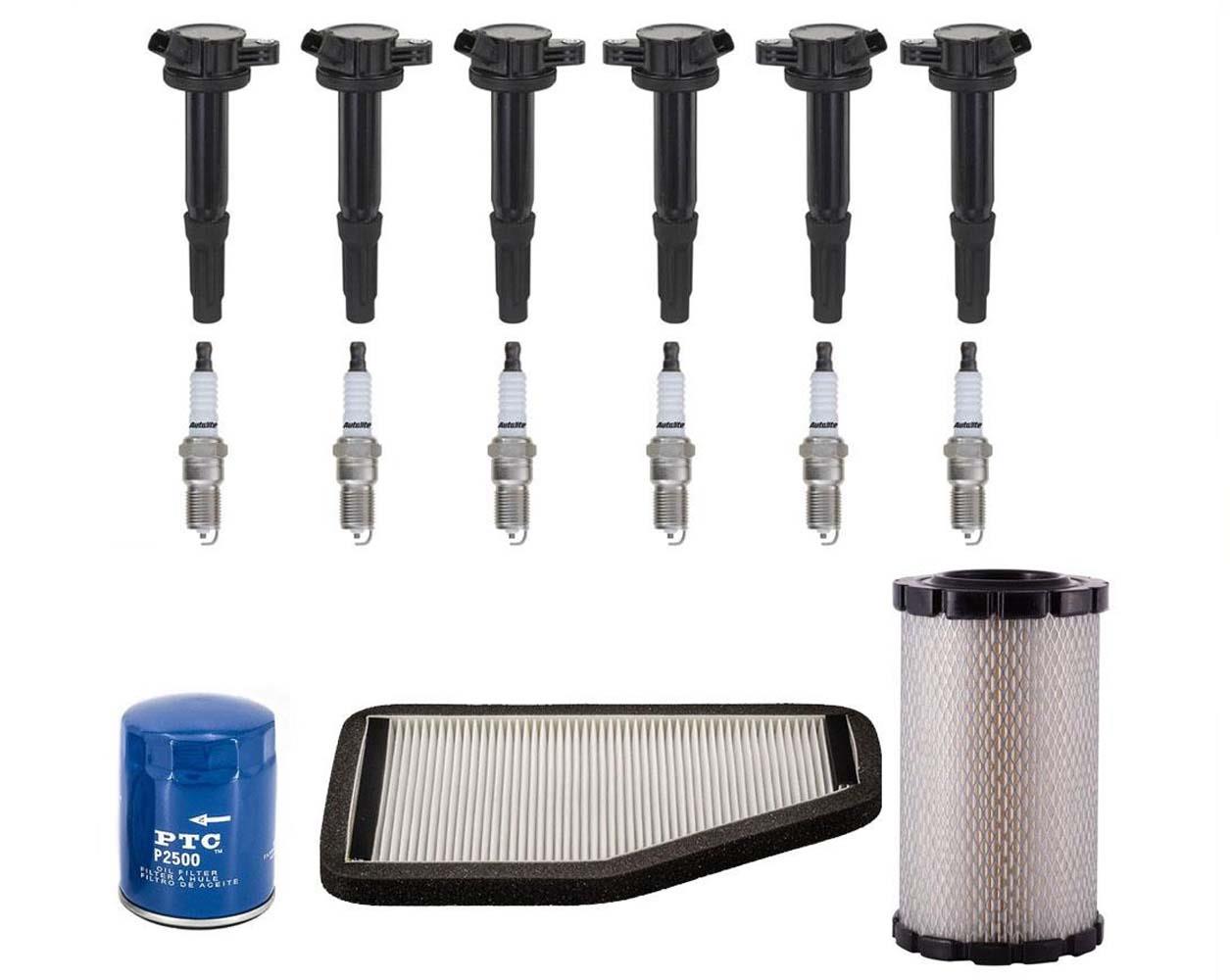 Direct Ignition Coils Spark Plug Air Cabin Oil Filters for Ford Escape 3.0 09-12