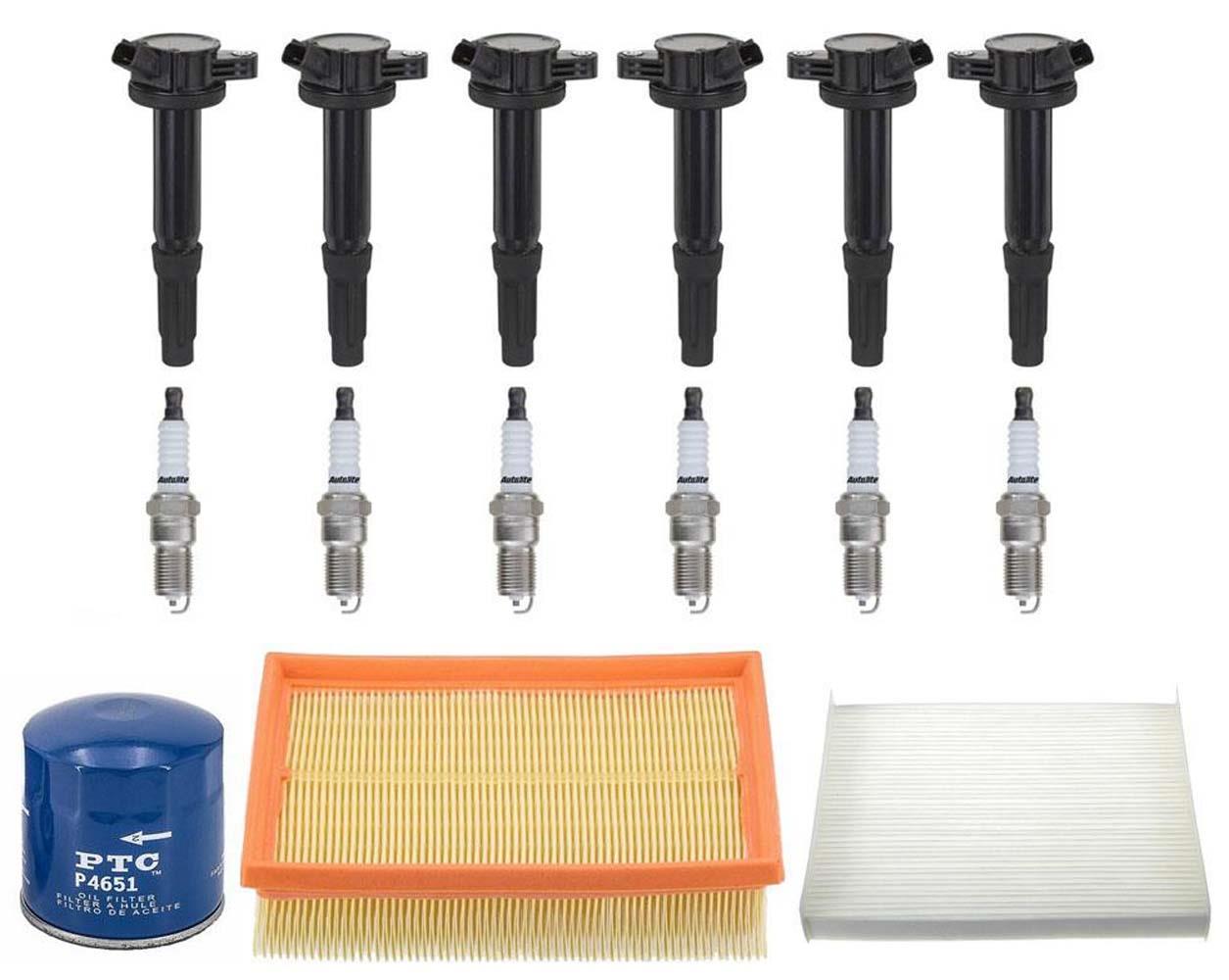 Ignition Coils Spark Plug Air Cabin Oil Filters for Ford Fusion 3.0L 2010-2012
