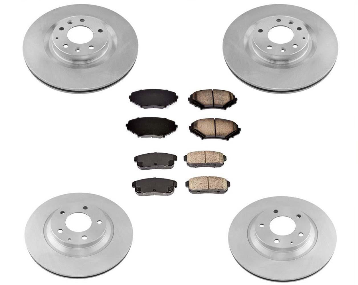 Rotores de freno de disco delantero y trasero + pastillas de freno de cerámica para Mazda RX8 2009-2011