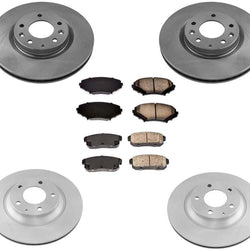 Front Disc Brake Rotors Rear Rotors Brake Pads for Mazda RX8 Base 04-08 302MM